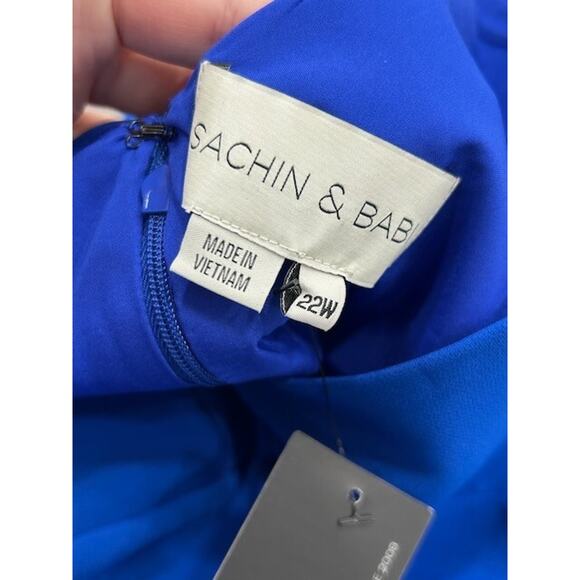 NWT Sachin & Babi Patrizia Sheath Dress Long Sleeve Bateau Neck Blue Size 22W - Picture 8 of 13